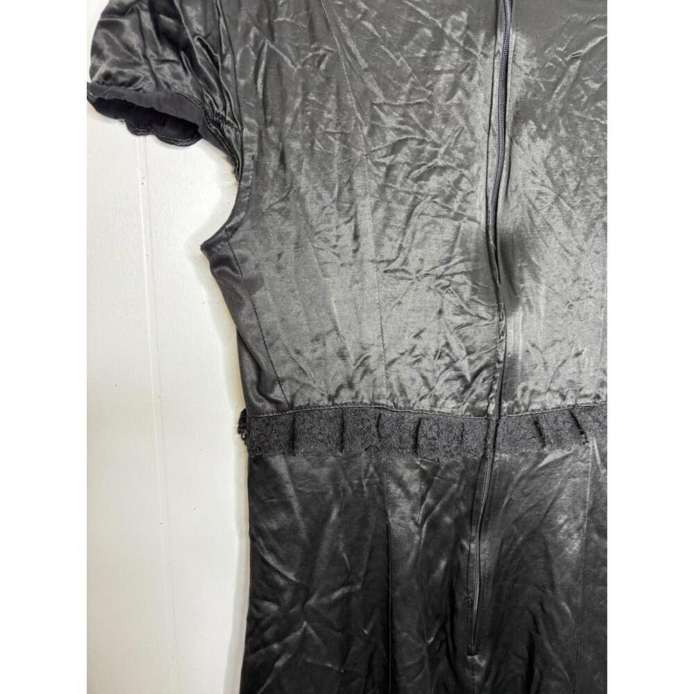 Vintage Lip Service Dress Womens M Helena Maxi Goth Corset Bodice Silky Vamp - Picture 5 of 14